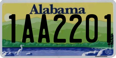 AL license plate 1AA2201