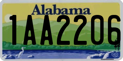 AL license plate 1AA2206