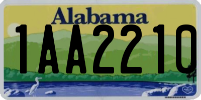 AL license plate 1AA2210