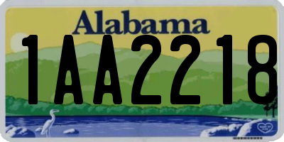 AL license plate 1AA2218