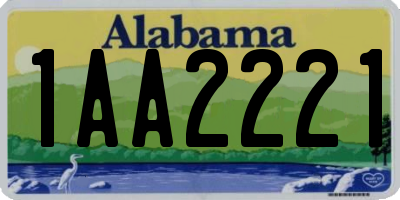 AL license plate 1AA2221