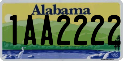 AL license plate 1AA2222