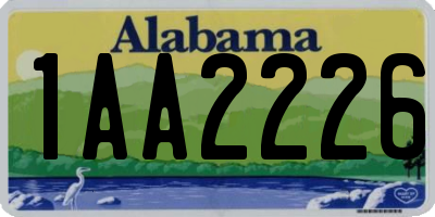 AL license plate 1AA2226