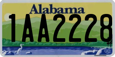 AL license plate 1AA2228