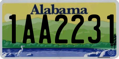 AL license plate 1AA2231