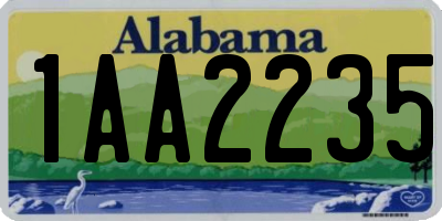 AL license plate 1AA2235