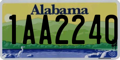 AL license plate 1AA2240