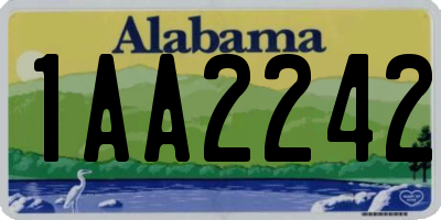 AL license plate 1AA2242