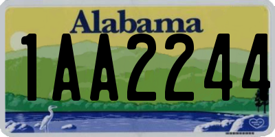 AL license plate 1AA2244