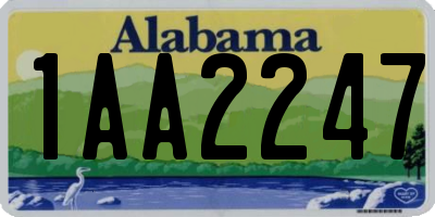 AL license plate 1AA2247