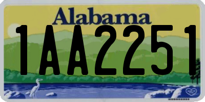AL license plate 1AA2251