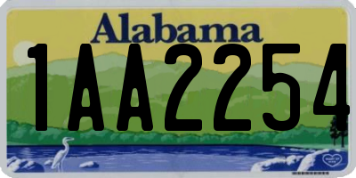 AL license plate 1AA2254