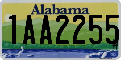AL license plate 1AA2255