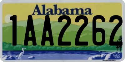 AL license plate 1AA2262