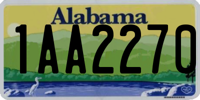 AL license plate 1AA2270