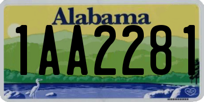 AL license plate 1AA2281