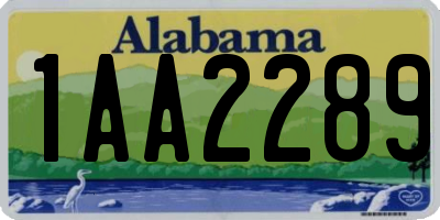 AL license plate 1AA2289