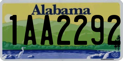 AL license plate 1AA2292