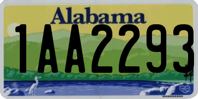 AL license plate 1AA2293