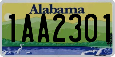 AL license plate 1AA2301