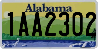 AL license plate 1AA2302