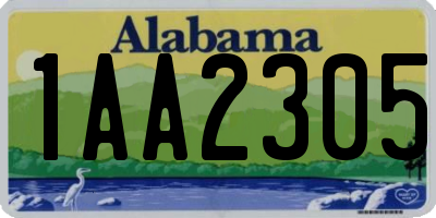 AL license plate 1AA2305