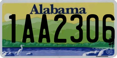 AL license plate 1AA2306