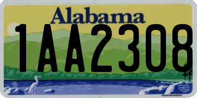 AL license plate 1AA2308