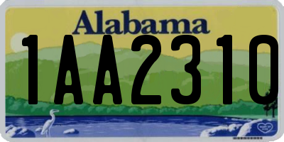 AL license plate 1AA2310