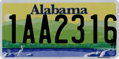 AL license plate 1AA2316