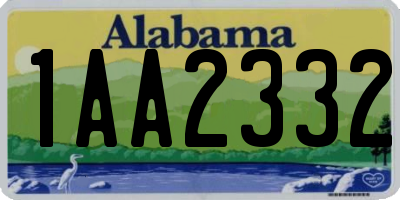 AL license plate 1AA2332