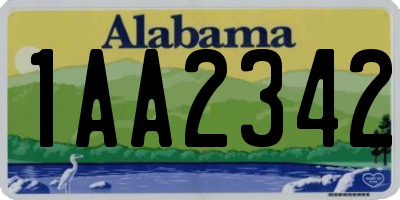 AL license plate 1AA2342