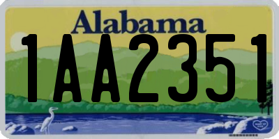 AL license plate 1AA2351