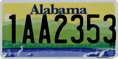 AL license plate 1AA2353