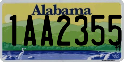 AL license plate 1AA2355