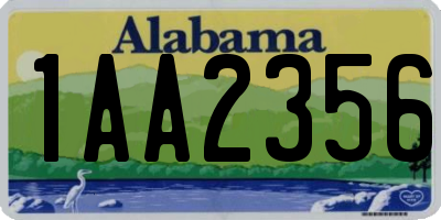 AL license plate 1AA2356