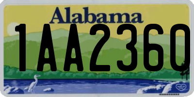 AL license plate 1AA2360