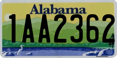 AL license plate 1AA2362