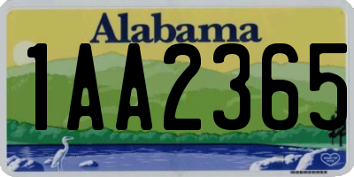 AL license plate 1AA2365