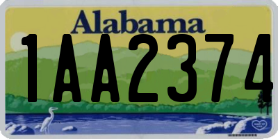 AL license plate 1AA2374