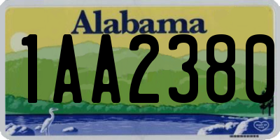 AL license plate 1AA2380