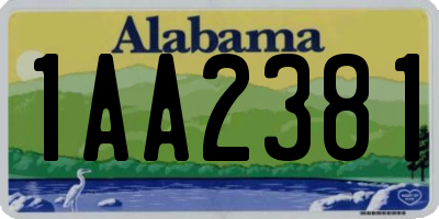 AL license plate 1AA2381