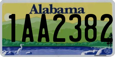 AL license plate 1AA2382