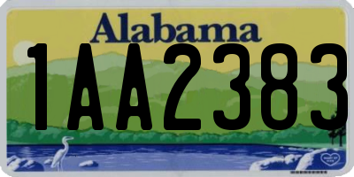 AL license plate 1AA2383