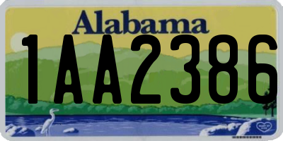 AL license plate 1AA2386