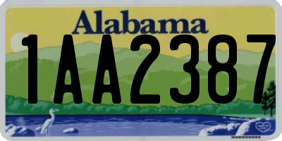 AL license plate 1AA2387