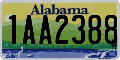 AL license plate 1AA2388