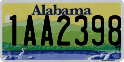 AL license plate 1AA2398