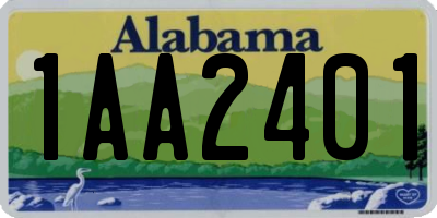 AL license plate 1AA2401