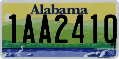 AL license plate 1AA2410